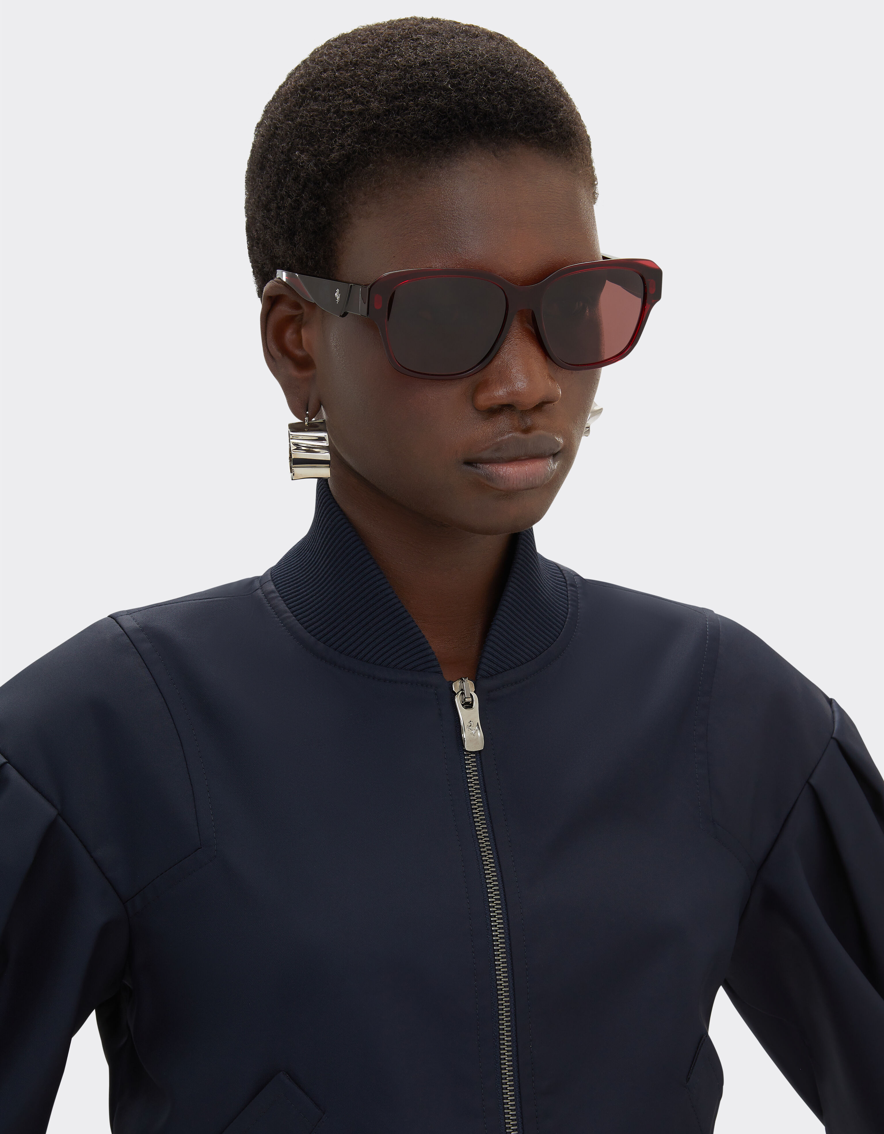 Ferrari Ferrari sunglasses in transparent burgundy acetate with polarised purple lenses Burgundy LA02Nf