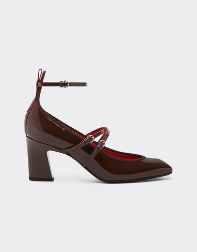 Patent leather Mary Jane pumps Ferrari Patent leather Mary Jane pumps Dark brown 22733f