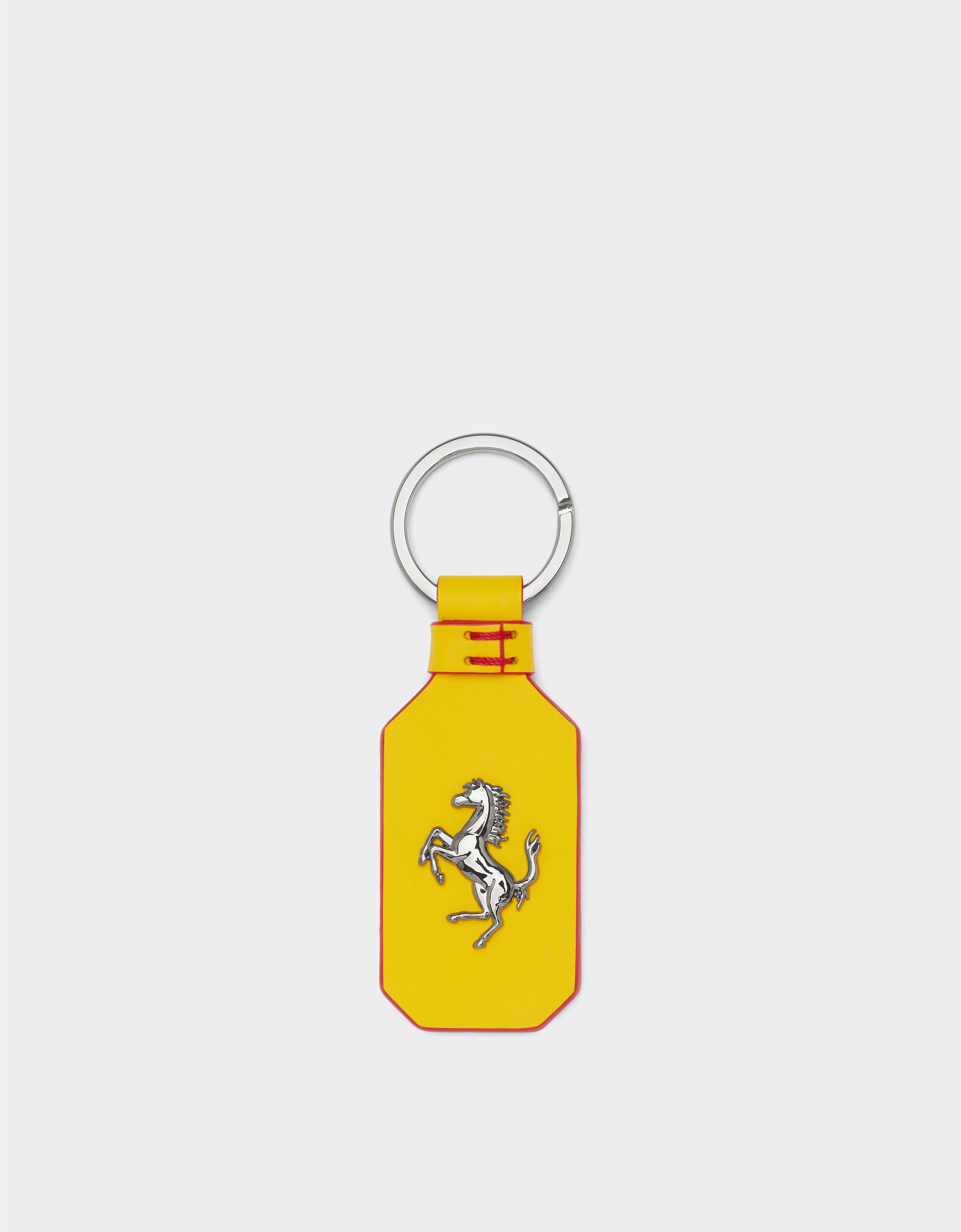 Ferrari Leather keyring with Prancing Horse Charcoal 20057f