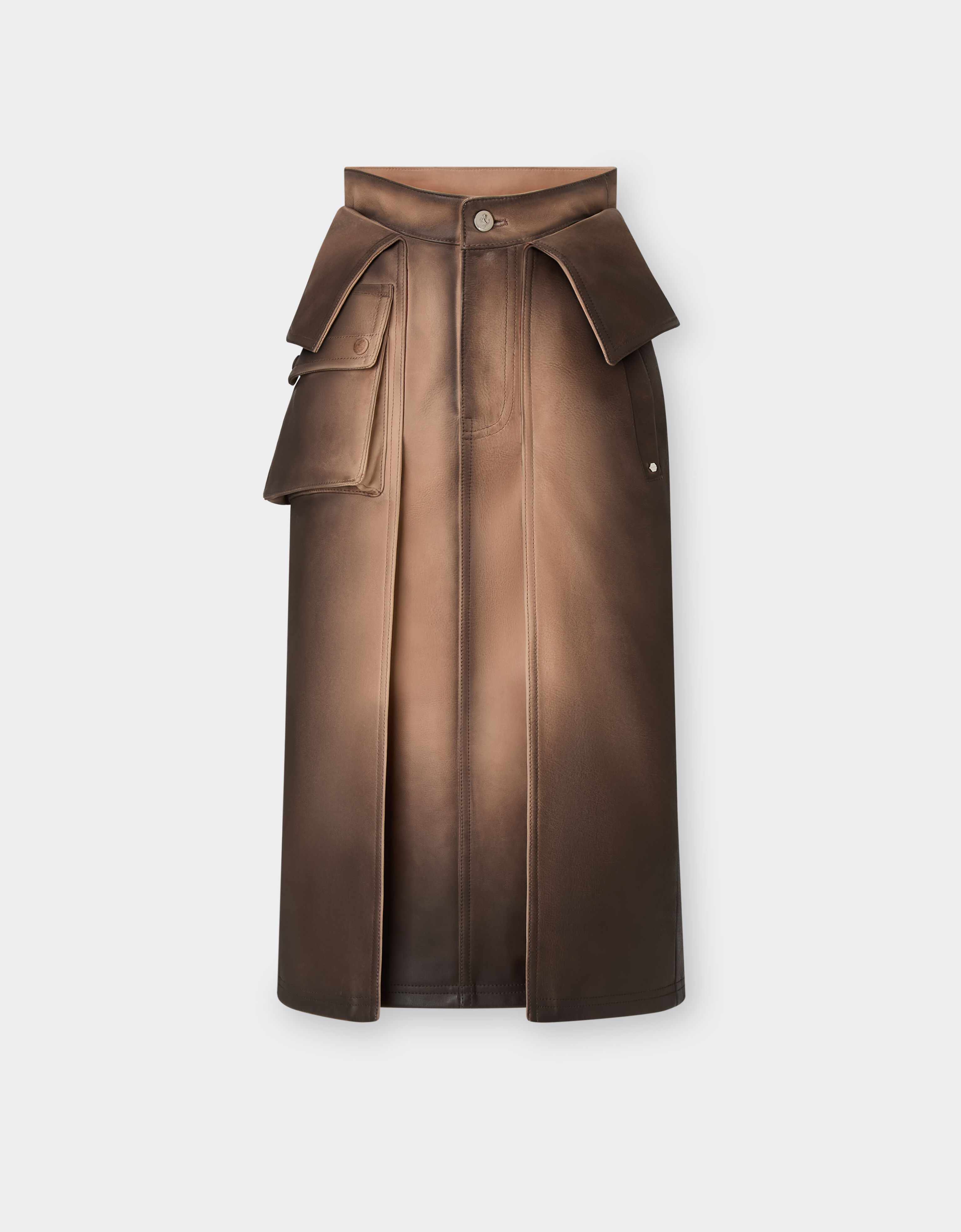 Ferrari Airbrushed leather skirt Marrone Scuro 51437f