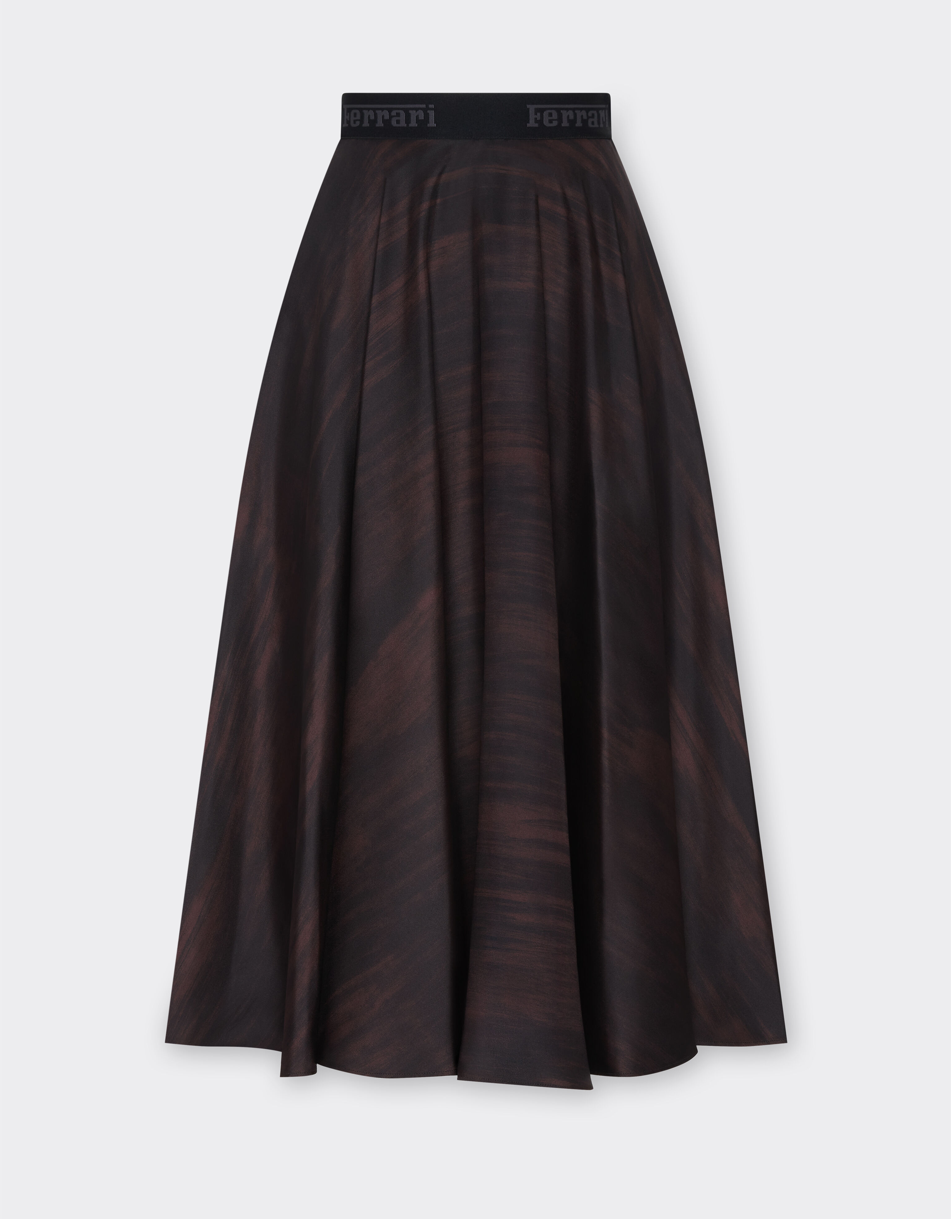 ${brand} Long silk skirt with brushed print ${colorDescription} ${masterID}