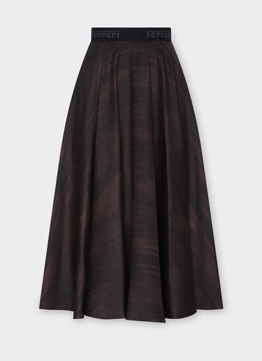 Ferrari Long silk skirt with brushed print Dark Brown 20938f