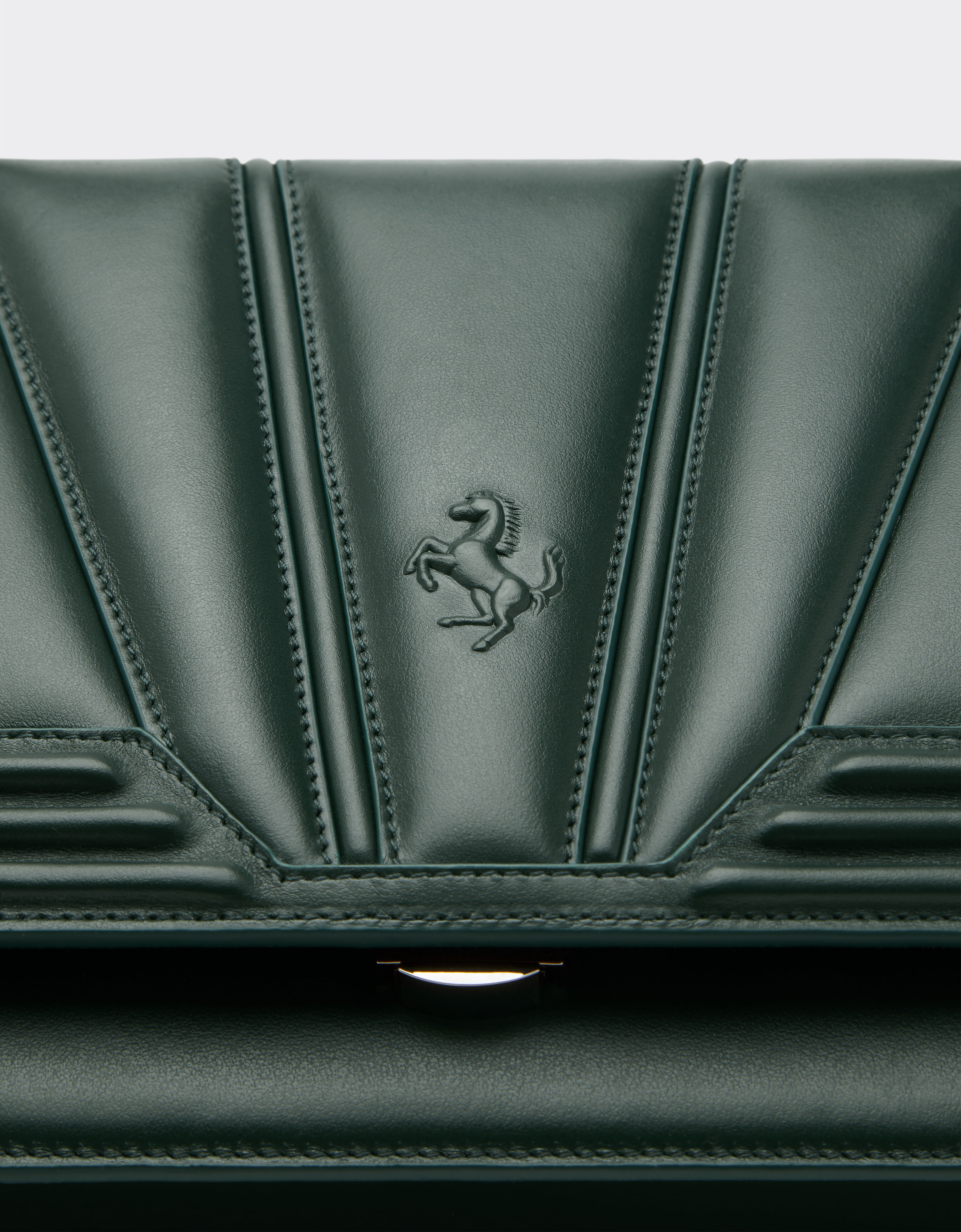 Crossbody bag in smooth leather with 3D motifs in Dark Green Ferrari