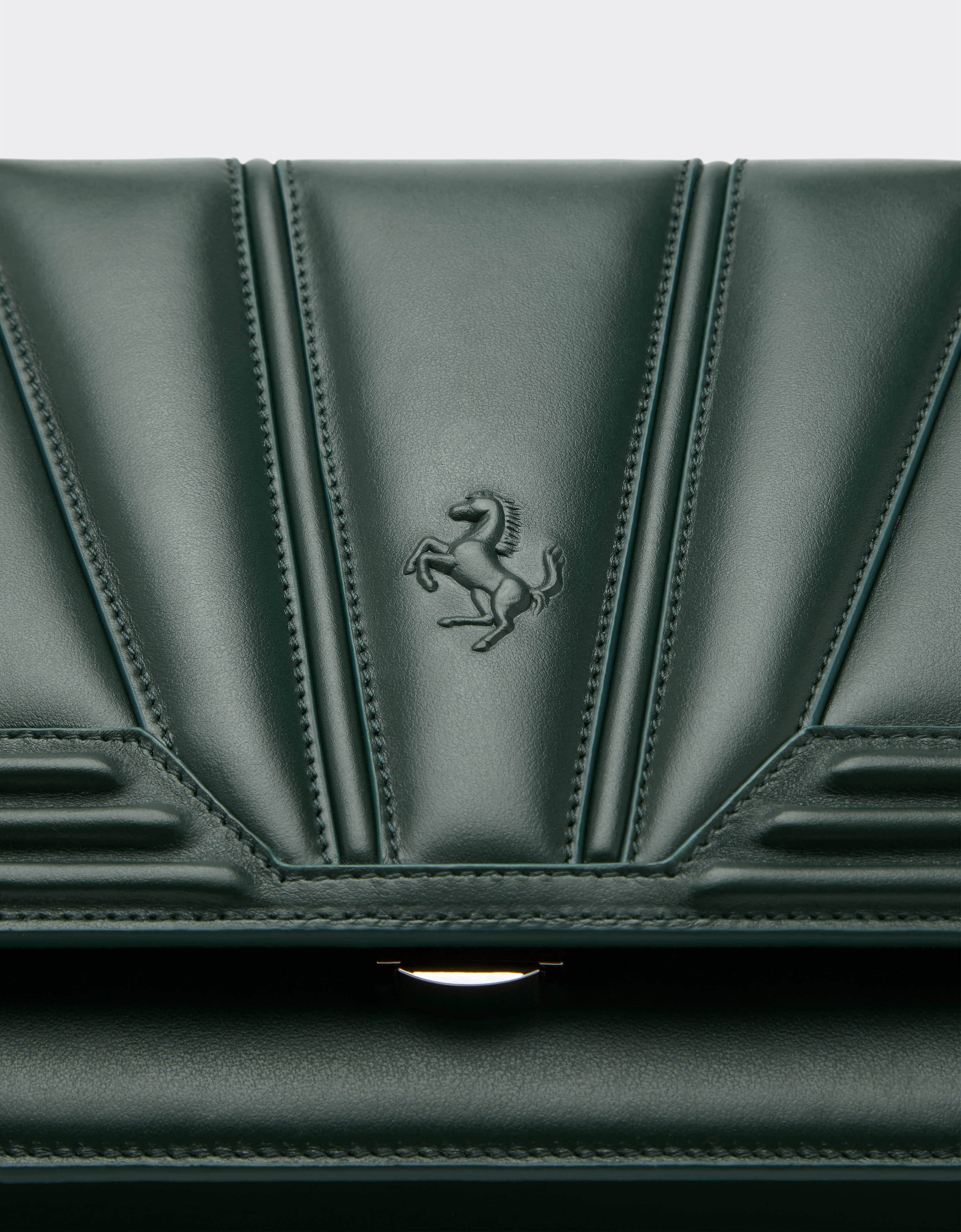 Ferrari Crossbody bag in smooth leather with 3D motifs Dark Green 20324f