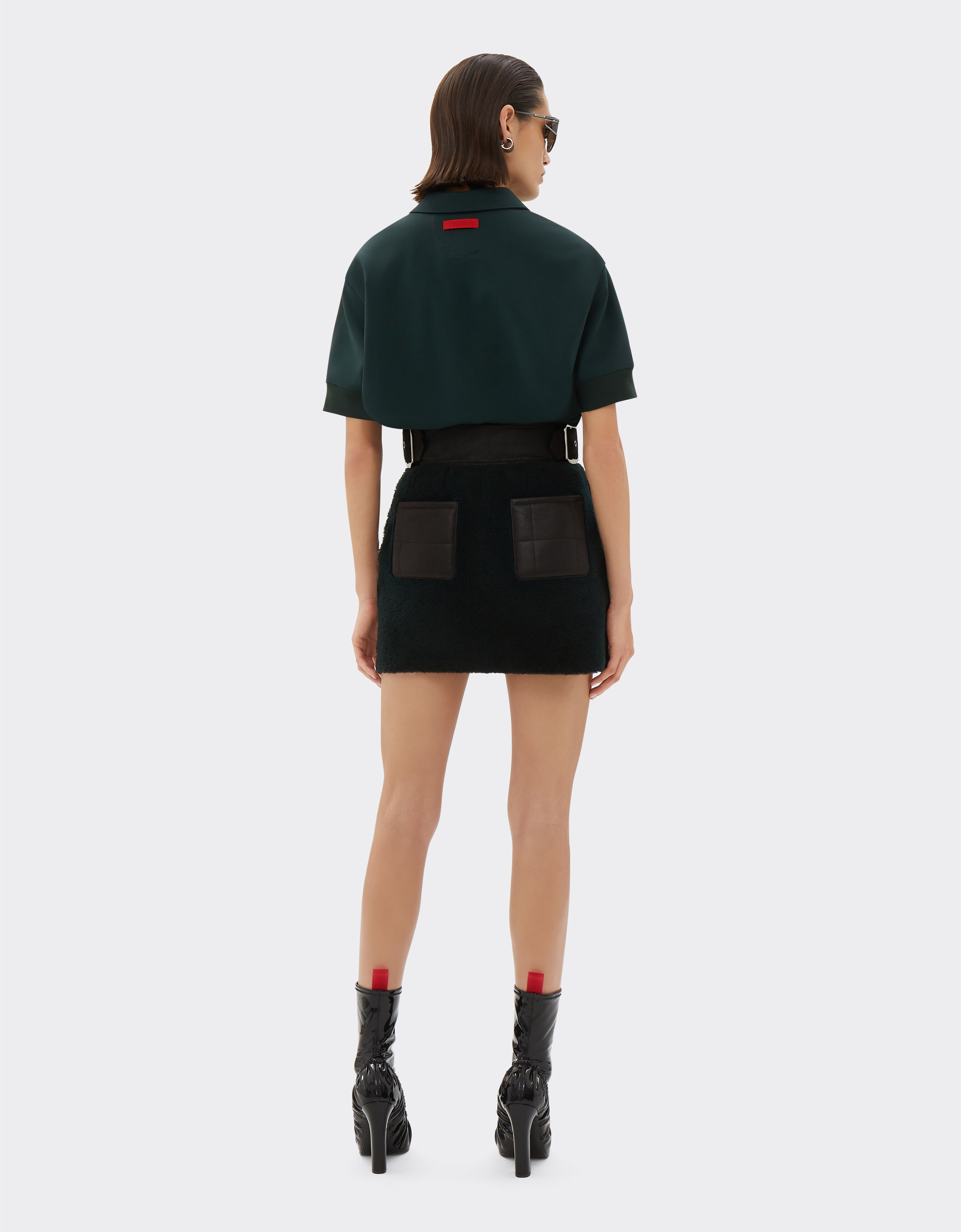 Ferrari Shearling mini skirt Army 20987f