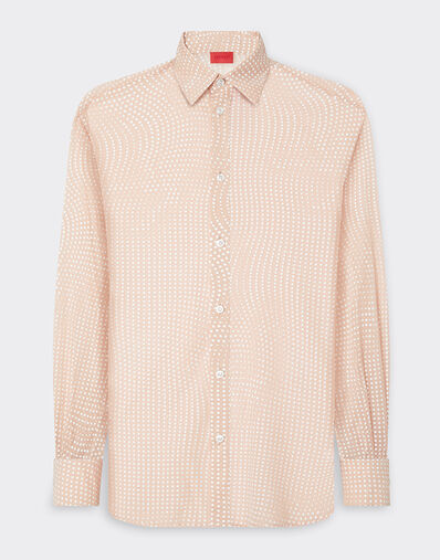 Ferrari Chemise en voile de soie à imprimé Cavallino Dots Nude 22440f