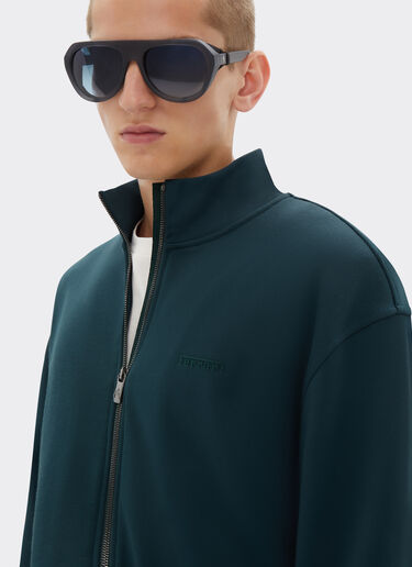 Ferrari Sweater in technical fabric with zip Army 21192f