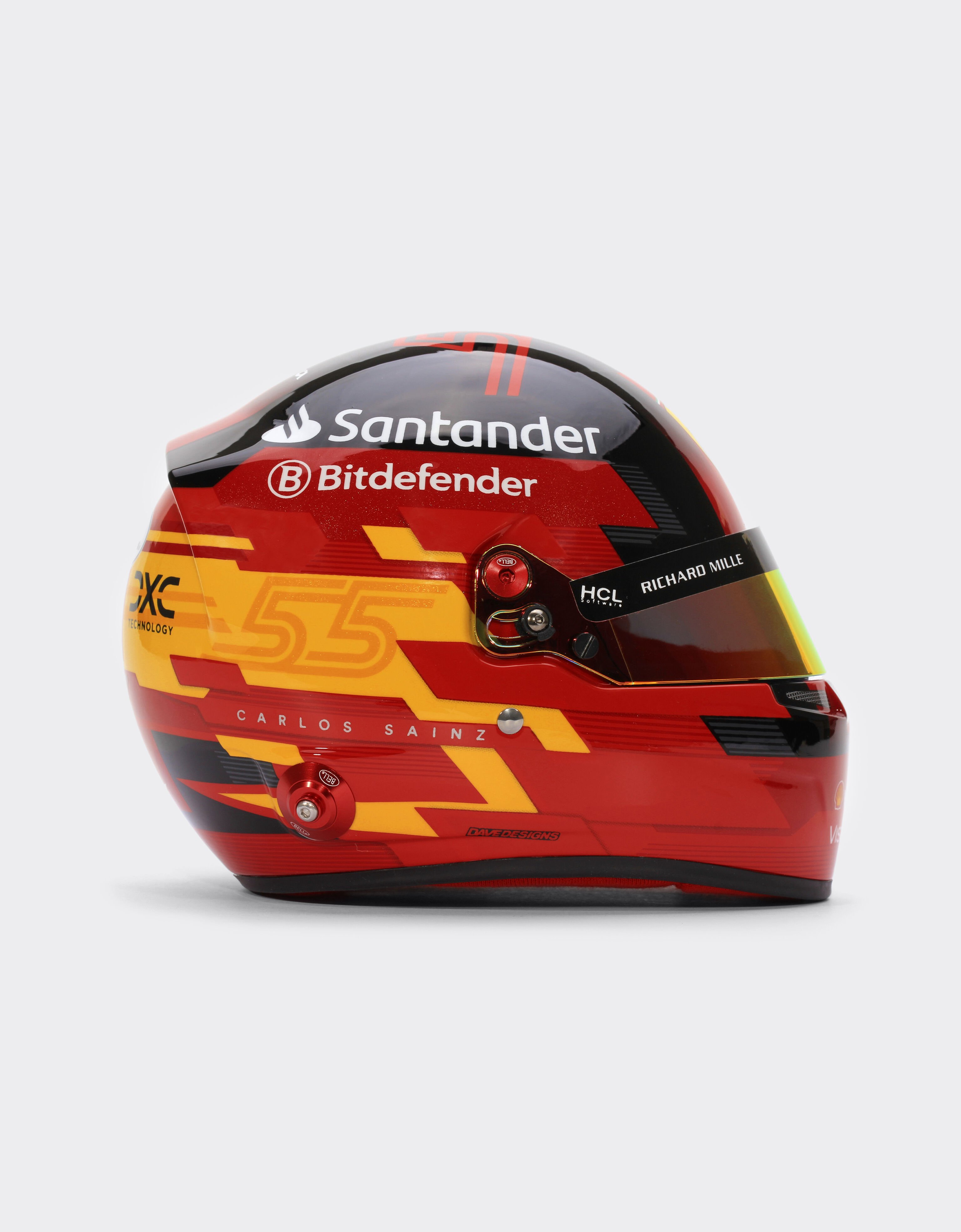 Ferrari 2024 Carlos Sainz helmet in 1:1 scale Red F1343f