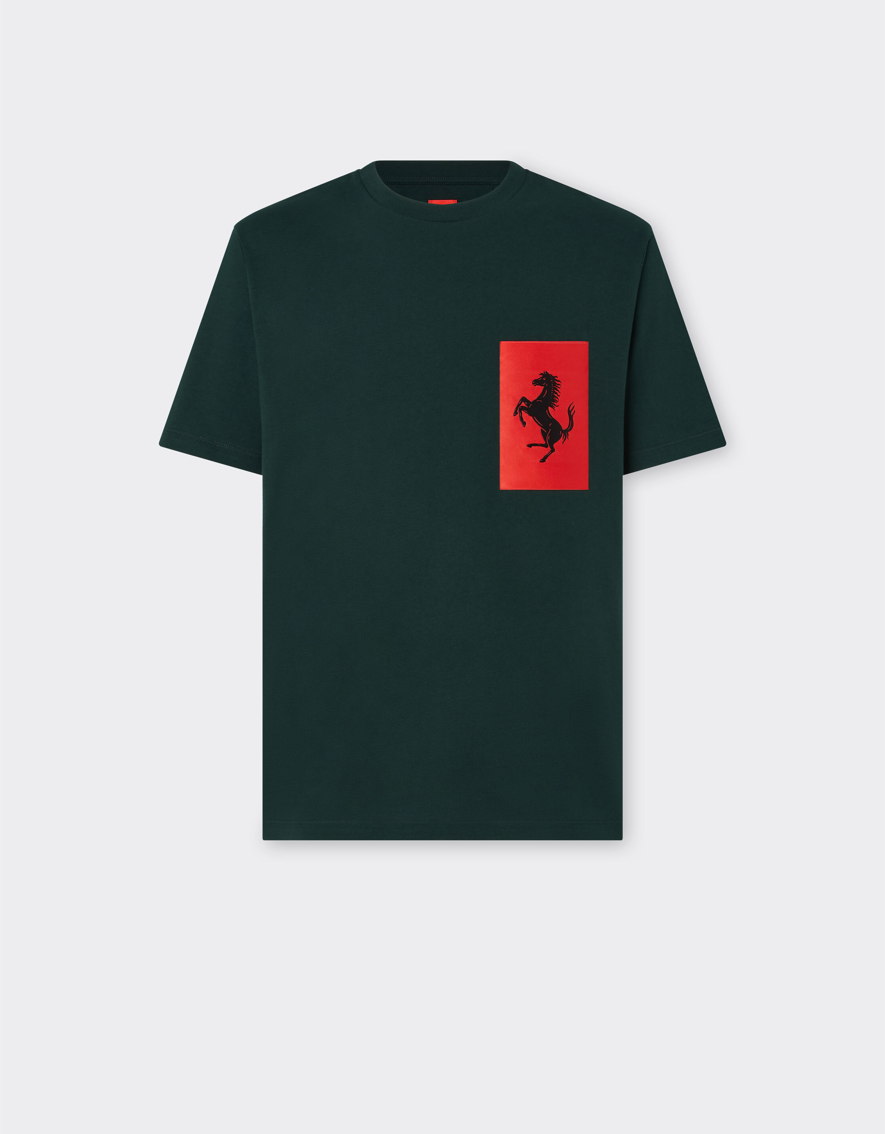 ${brand} Cotton T-shirt with prancing horse ${colorDescription} ${masterID}
