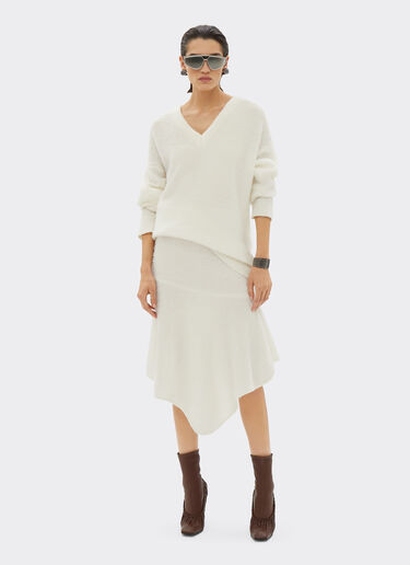 Ferrari Wool midi skirt with ruffles Ivory 21047f