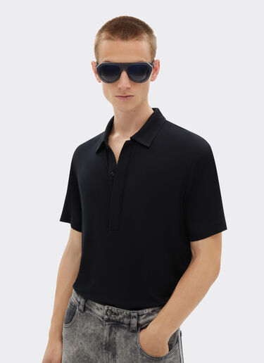 Ferrari Poloshirt aus einer Kaschmirmischung Schwarz 21052f