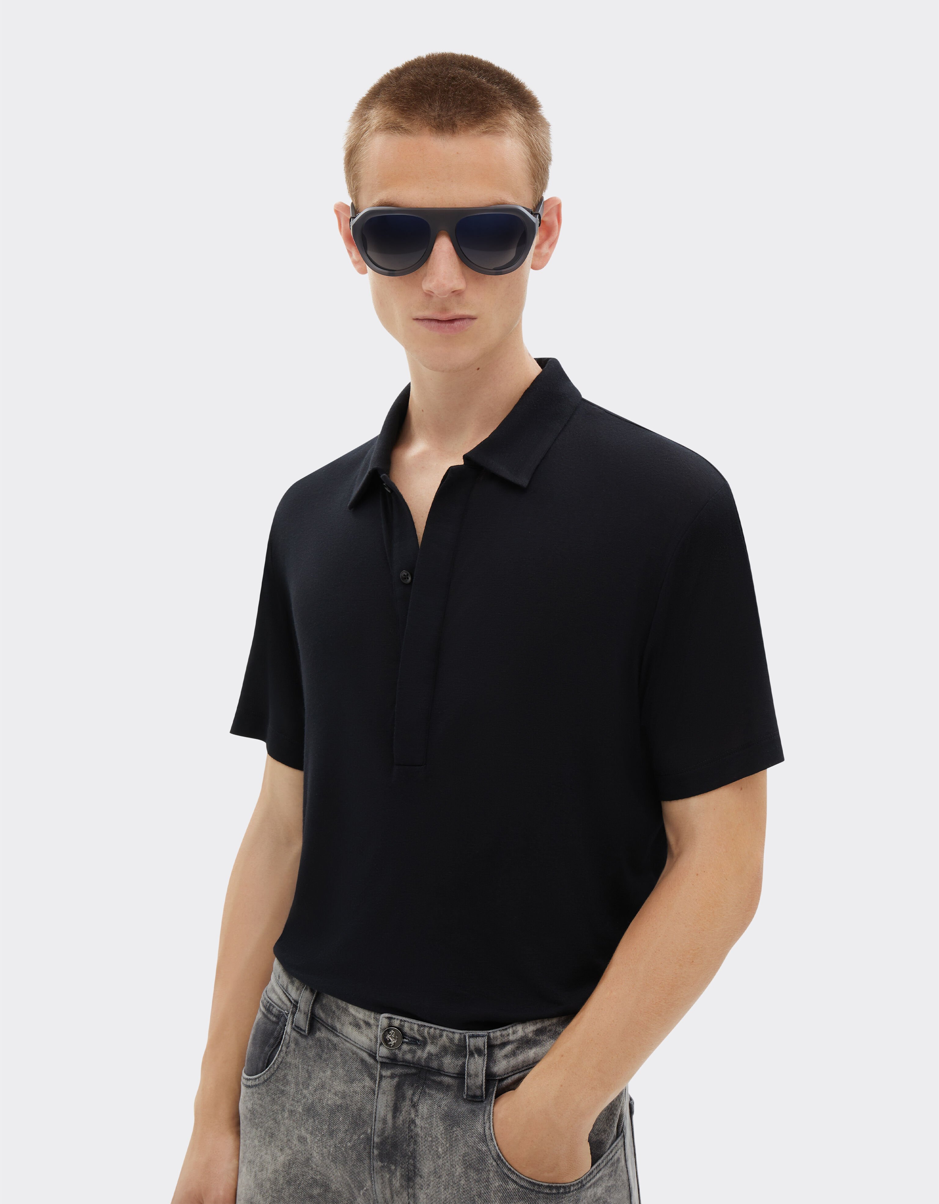 Ferrari Cashmere blend polo shirt Black 21052f