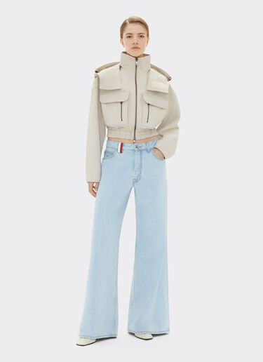 Ferrari Ferrari x Charles Leclerc cropped gabardine parka Ecru 22768f