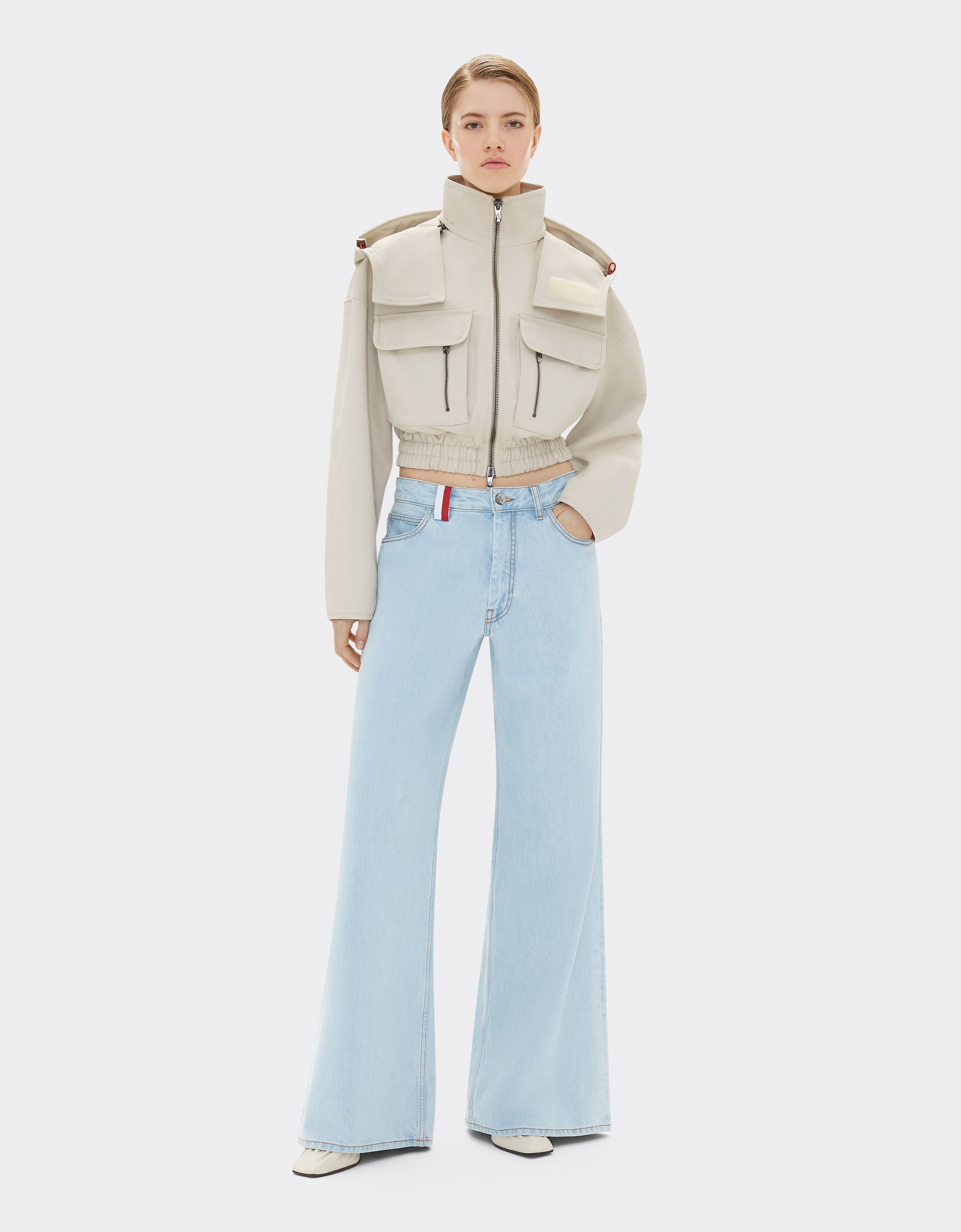 Ferrari Ferrari x Charles Leclerc cropped gabardine parka Ecru 22768f
