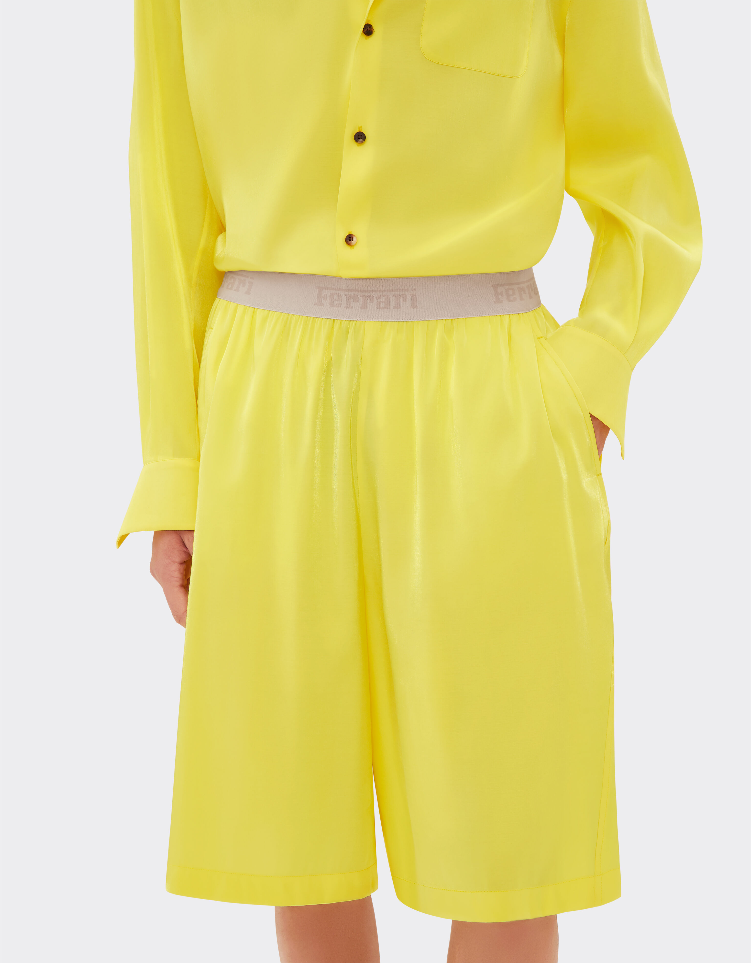 Ferrari Short trousers in shiny viscose Giallo Modena 21875f