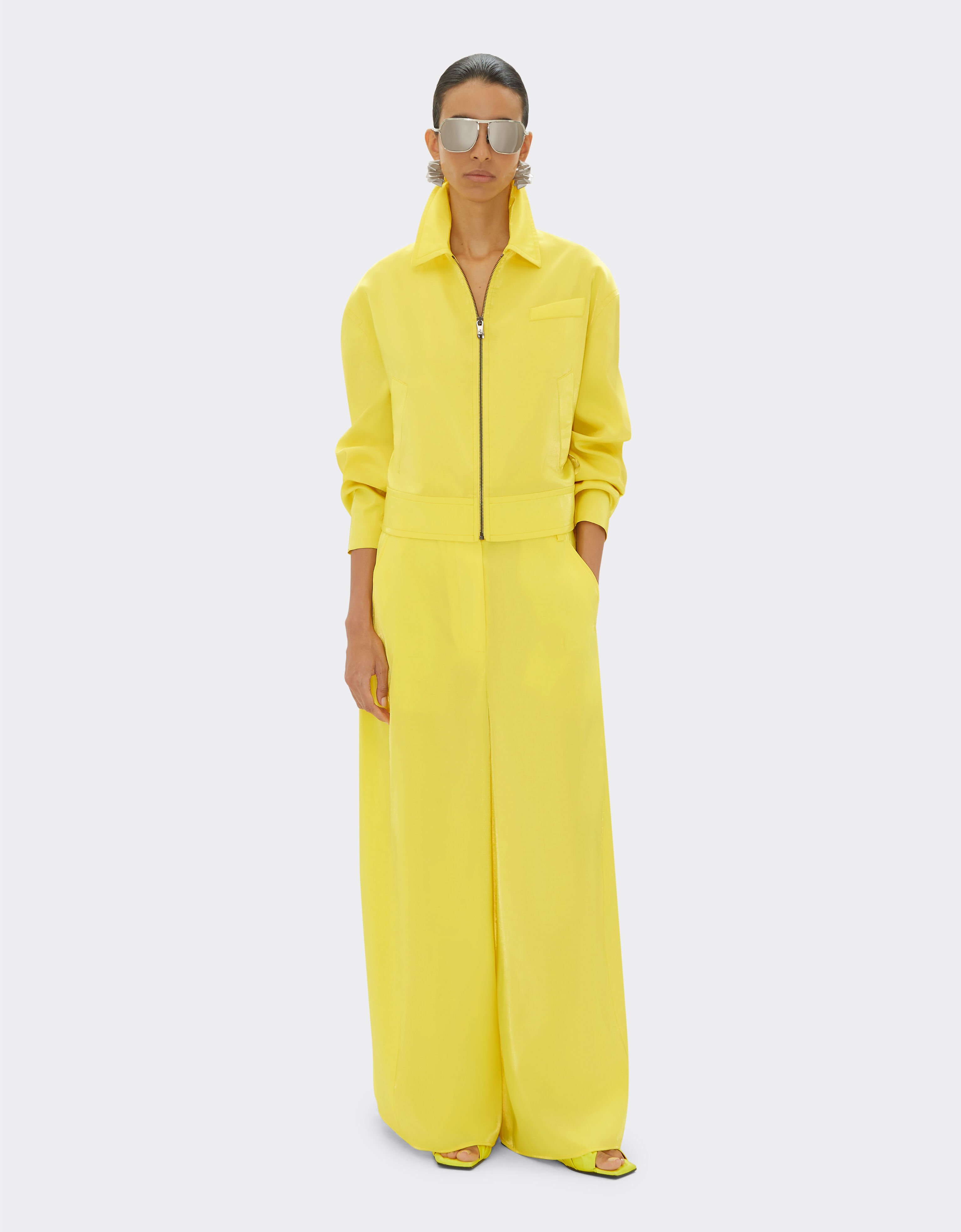 Ferrari Blouson bombardier en viscose brillante Giallo Modena 21876f