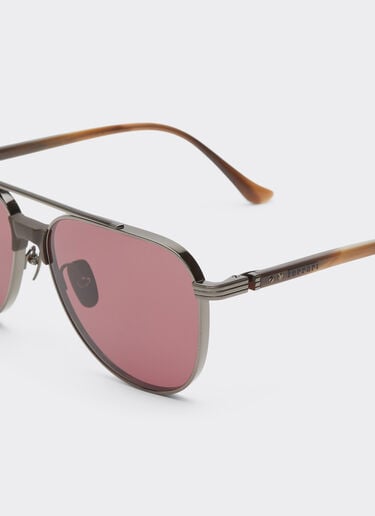 Ferrari Lunettes de soleil Ferrari en titane couleur canon de fusil brillant et acétate avec verres exclusifs Contrast Pro™ Gunmetal LA0KZf