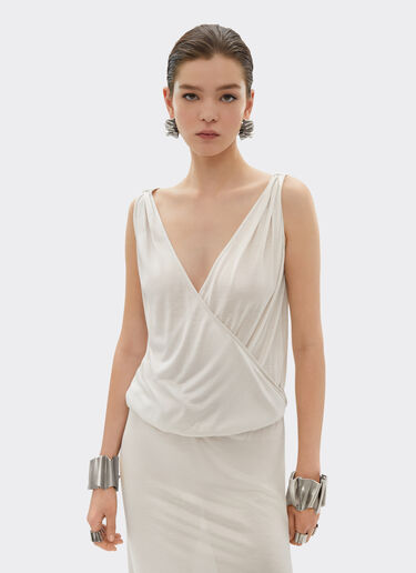 Ferrari Sleeveless dress in silk jersey Ecru 22174f