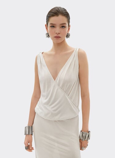 Sleeveless dress in silk jersey Ferrari Sleeveless dress in silk jersey Ecru 22174f