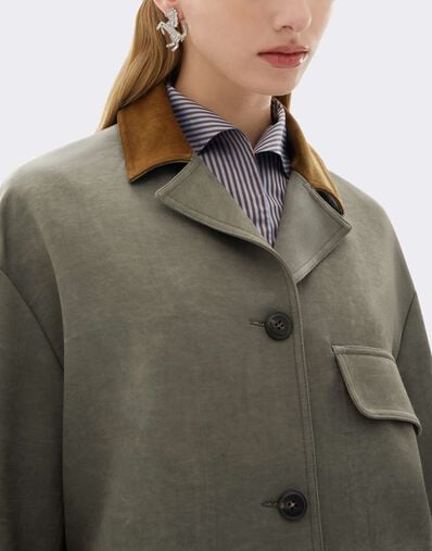 Giacca in Cady con Effetto Vissuto Ferrari Giacca in Cady con Effetto Vissuto Olive green CWWJK0004WVI0005f