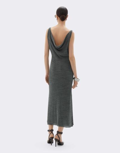 Long Dress in Irregular Ribbed Linen Ferrari Long Dress in Irregular Ribbed Linen Grey CKWDR0015KLI0005f