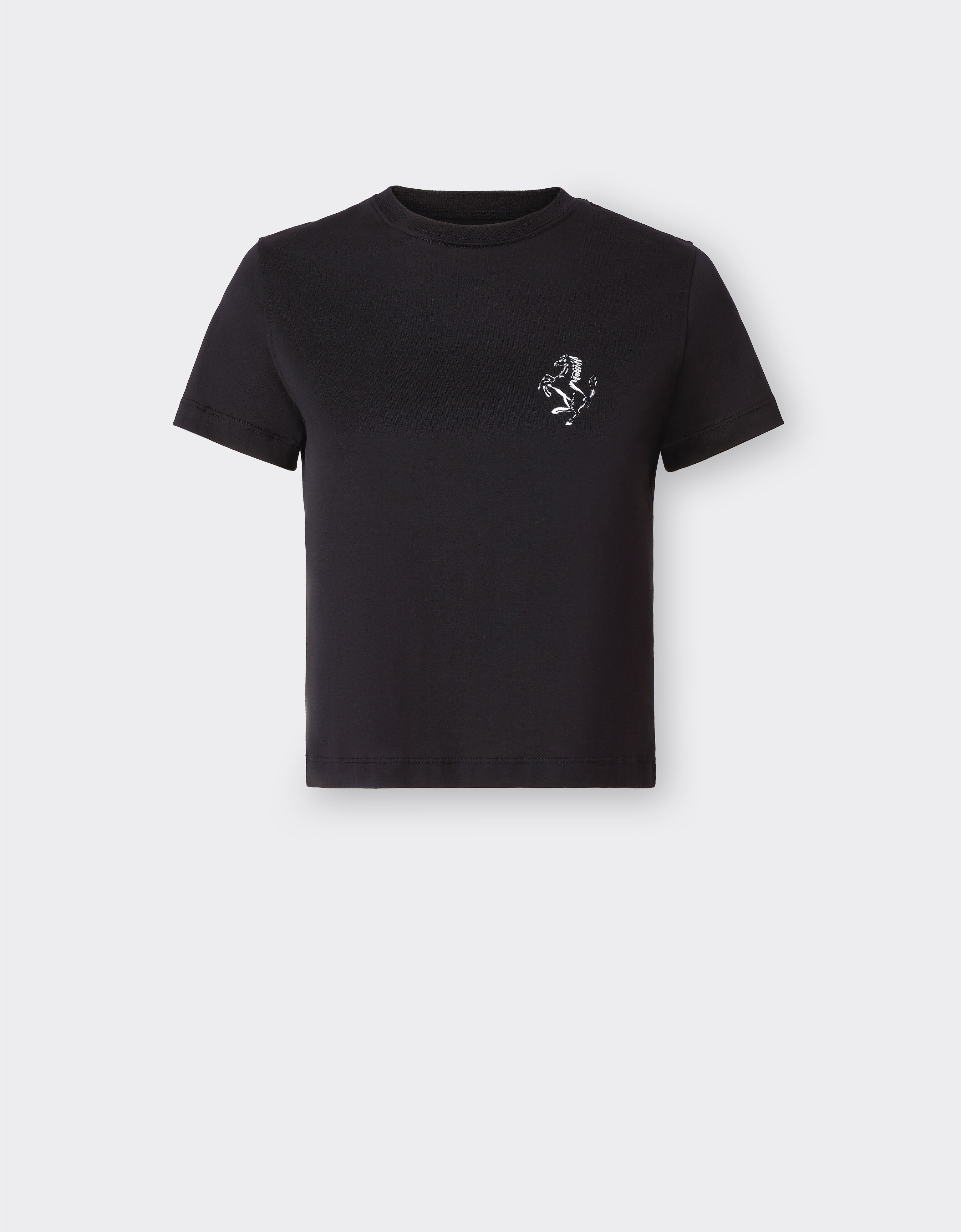 Ferrari Cotton T-shirt with Prancing Horse detail Black 20134f