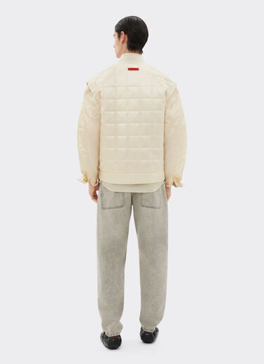 Ferrari Padded waistcoat with 7X7 check pattern Ivory 21186f
