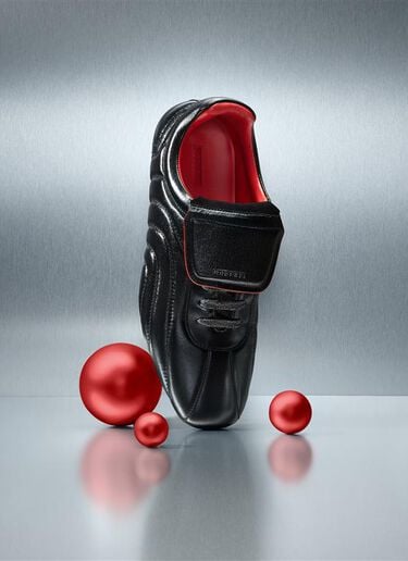 Sneaker da corsa in pelle effetto bagnato Ferrari Sneaker da corsa in pelle effetto bagnato Nero 49403f