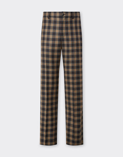 Ferrari Tartan wool chinos Melange gray 22694f