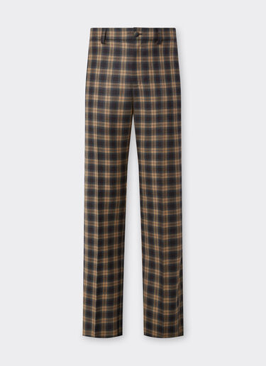 Ferrari Tartan wool chinos Melange gray 22694f