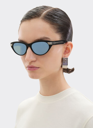 Ferrari Ferrari sunglasses in shiny blackacetate with gray mirrored lenses Black LA0EXf