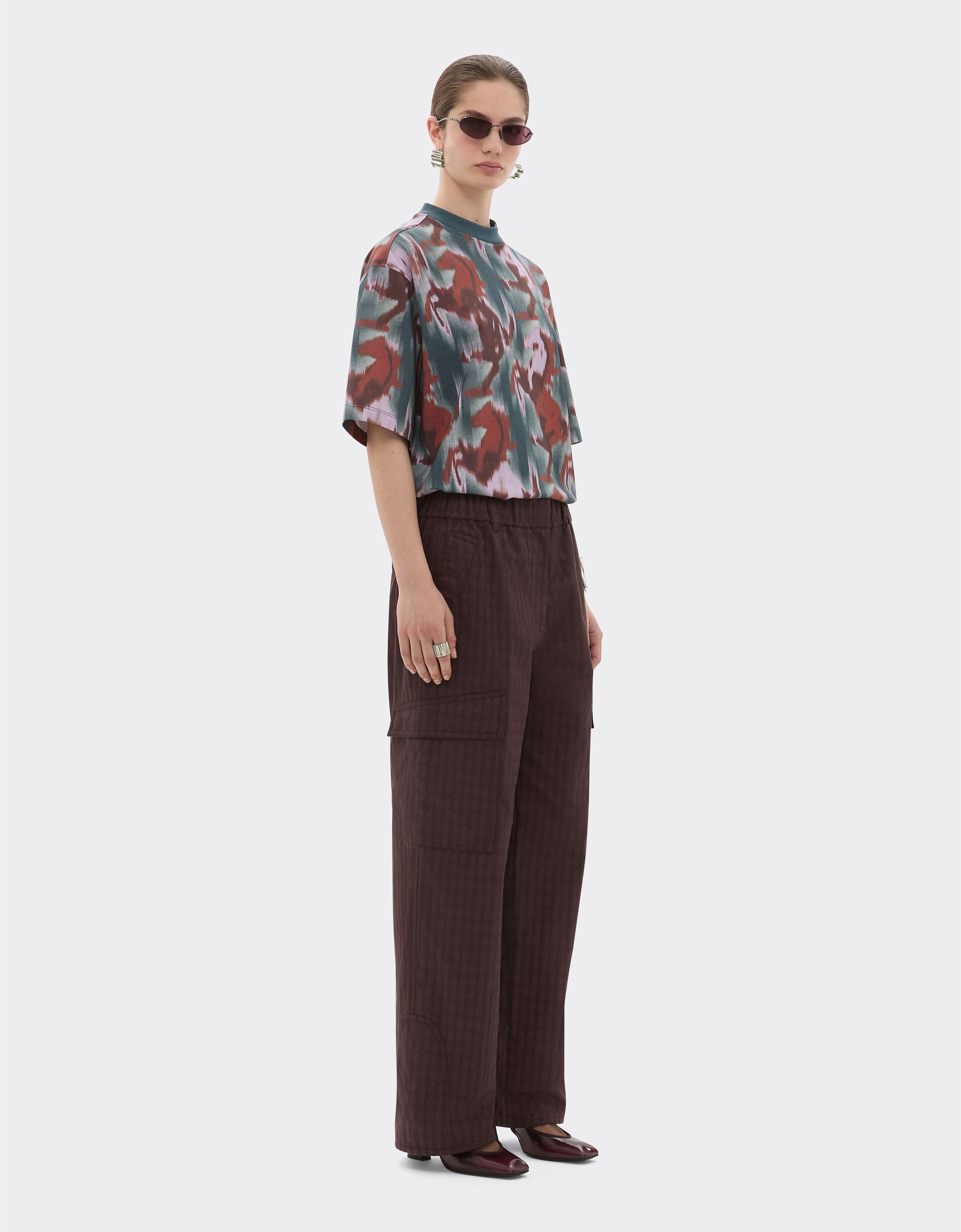 Ferrari T-shirt with Cavallino Ikat print Peacock 22670f