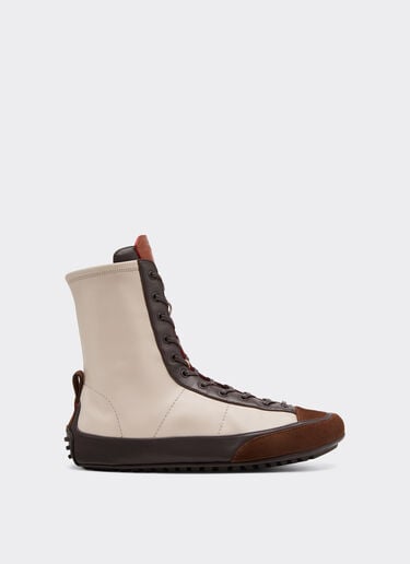 Nappa leather, suede and stretch fabric high-top driver sneaker Ferrari Nappa leather, suede and stretch fabric high-top driver sneaker Beige 22735f