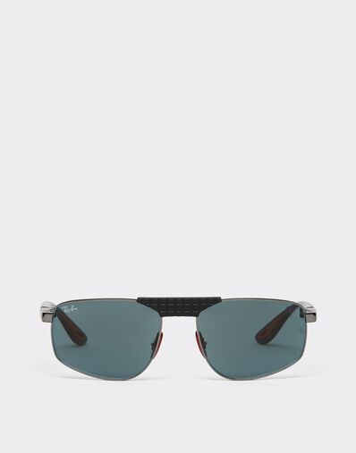 Ferrari Ray-Ban for Scuderia Ferrari RB3776M in gunmetal-coloured metal with blue lenses Gunmetal LA0EGf