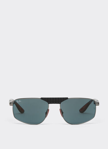 Ferrari Ray-Ban for Scuderia Ferrari RB3776M in gunmetal-coloured metal with blue lenses Gunmetal LA0EGf