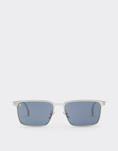 Ferrari Ferrari sunglasses in  matte silver metal  with blue crystal lenses Silver LA0LFf