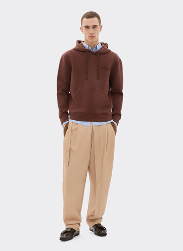 Ferrari Hooded sweatshirt in scuba fabric Espresso 22844f
