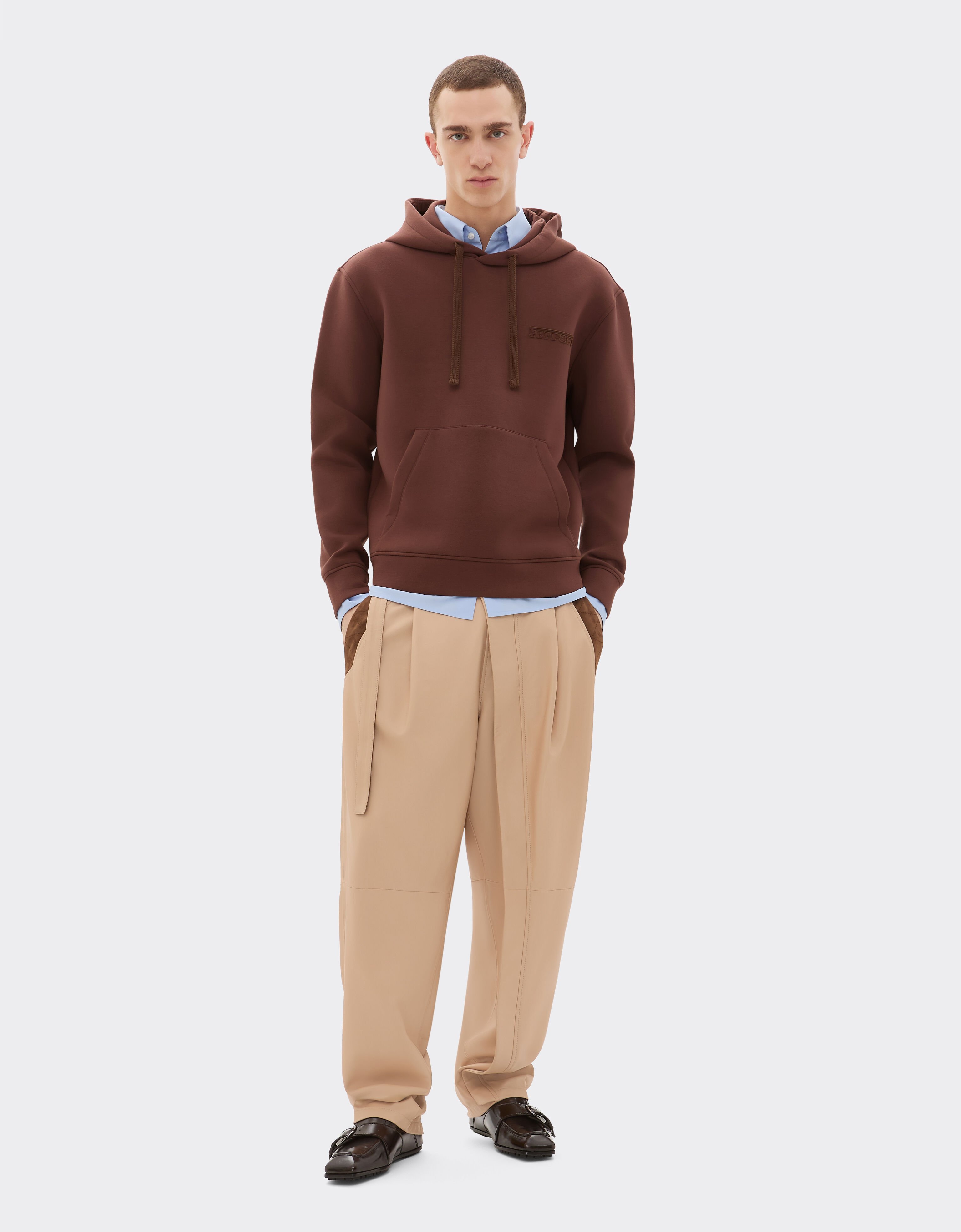 Ferrari Hooded sweatshirt in scuba fabric Espresso 22844f