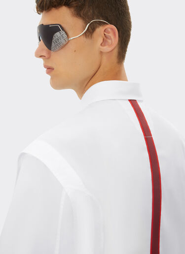 Ferrari 3D罗缎饰带棉质衬衫 光学白 48315f