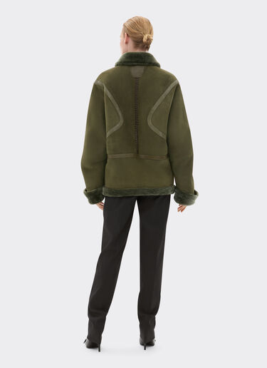 Ferrari Caban in lana merino effetto astrakan Verde Loden 49249f