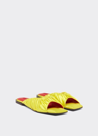 Ferrari Satin sliders with gathered motif Giallo Modena 22065f