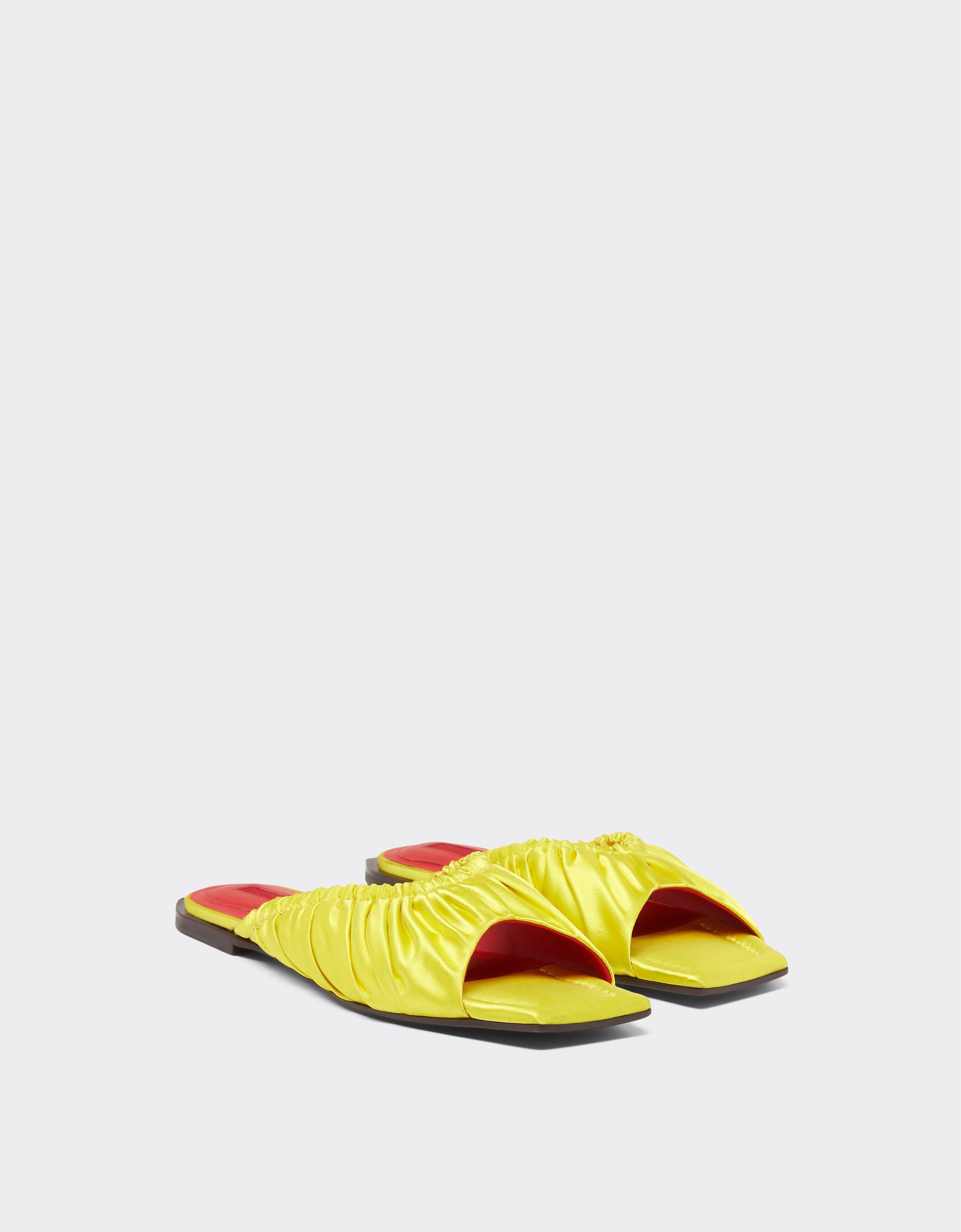 Ferrari Satin sliders with gathered motif Giallo Modena 22065f