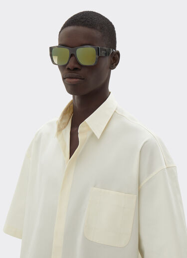Ferrari Ferrari sunglasses in striped grey acetate with gradient green mirror lenses Ingrid F1265f