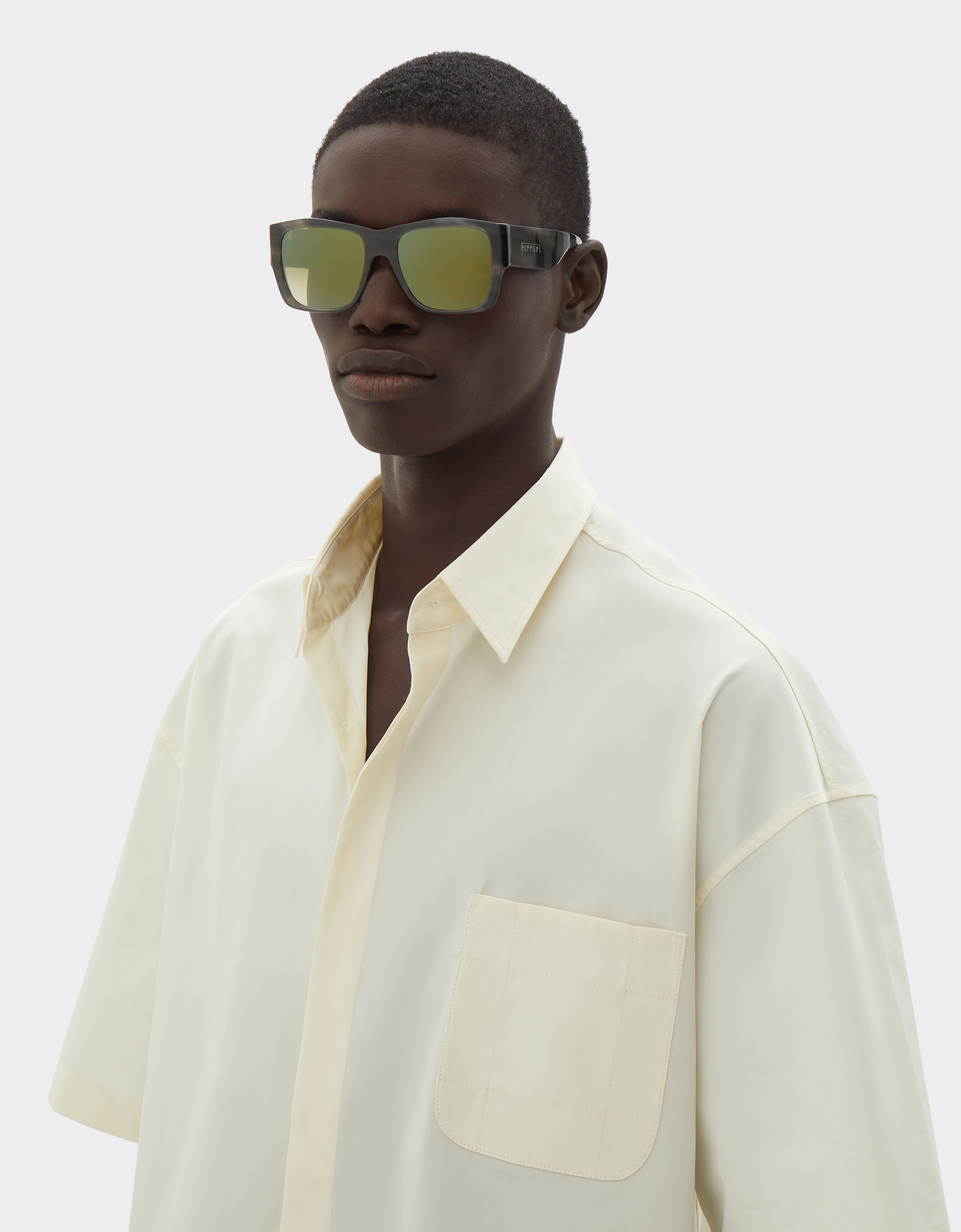 Ferrari Ferrari sunglasses in striped grey acetate with gradient green mirror lenses Ingrid F1265f