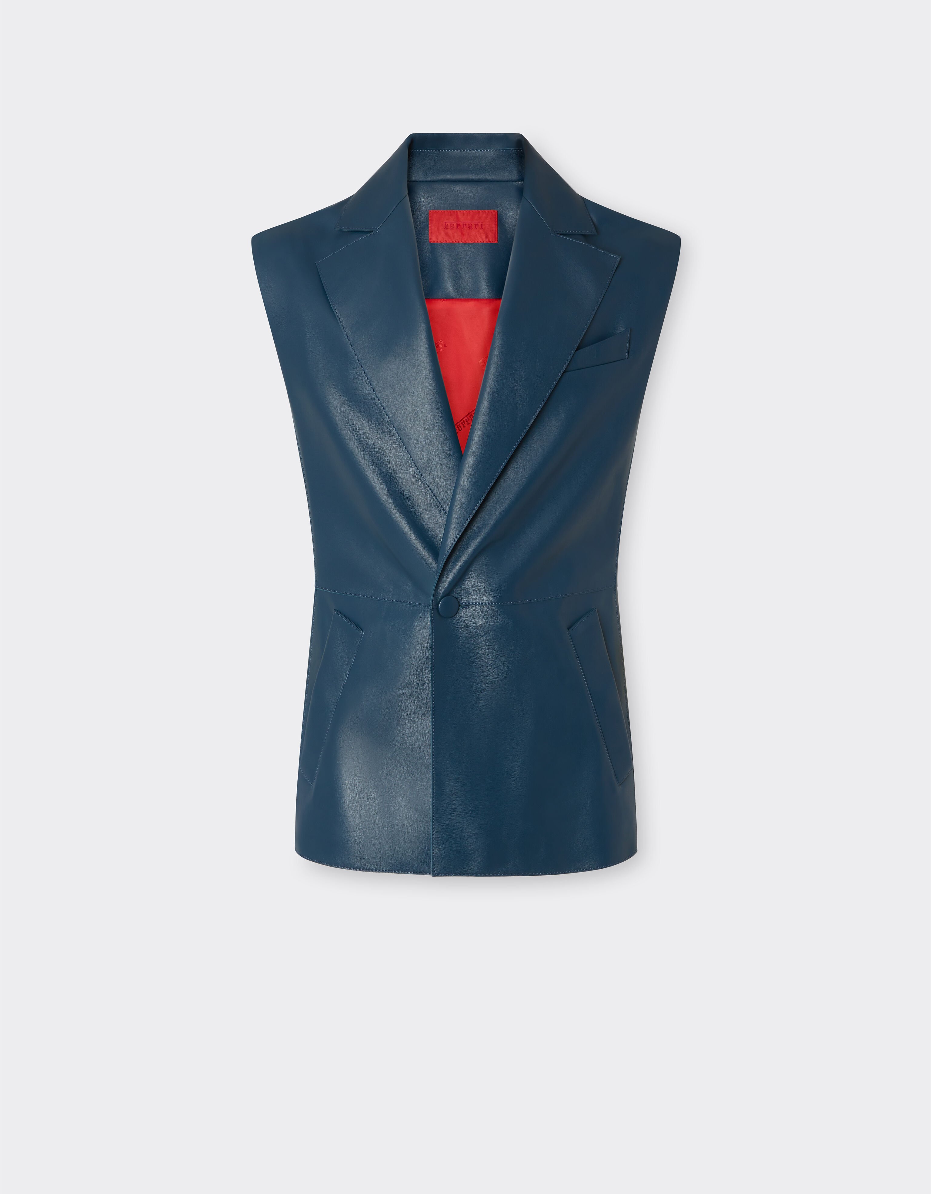 Ferrari Gilet in semi-gloss nappa leather Peacock 22457f