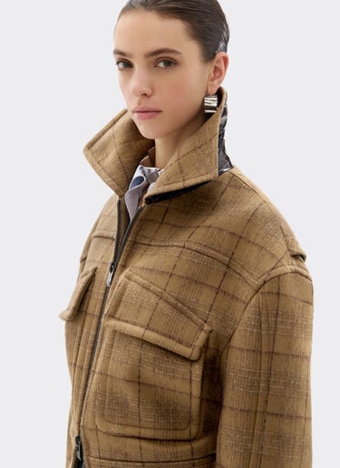 Schottenkaro-Blouson aus Wolle Ferrari Schottenkaro-Blouson aus Wolle Espresso 22609f