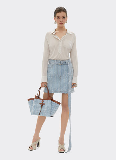 Ferrari Small tote bag in denim and leather Denim Blue 22425f