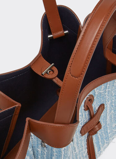 Ferrari Small tote bag in denim and leather Denim Blue 22425f