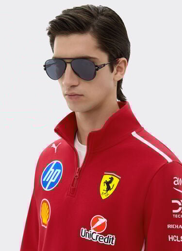 Ray-Ban for Scuderia Ferrari RB3762M in black metal with dark grey lenses Ferrari Ray-Ban for Scuderia Ferrari RB3762M in black metal with dark grey lenses Black LA01Af