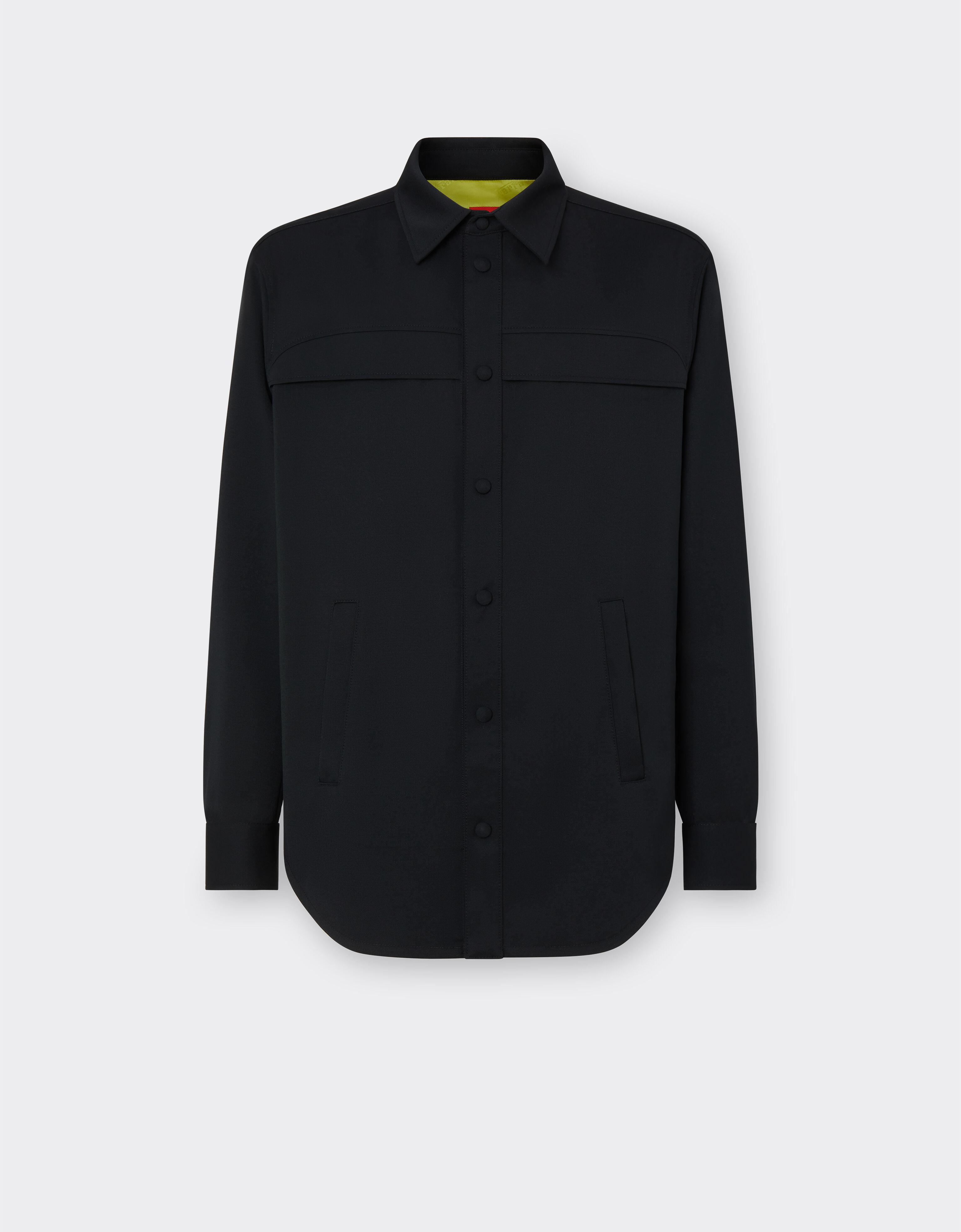 Ferrari Overshirt-Jacke aus Wolle und Nylon Schwarz 20517f